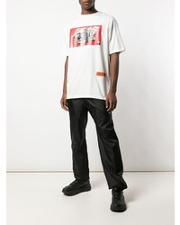 weißes bedrucktes T-Shirt mit einem Rundhalsausschnitt von Heron Preston