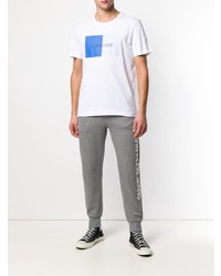 weißes bedrucktes T-Shirt mit einem Rundhalsausschnitt von Calvin Klein