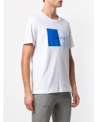 weißes bedrucktes T-Shirt mit einem Rundhalsausschnitt von Calvin Klein