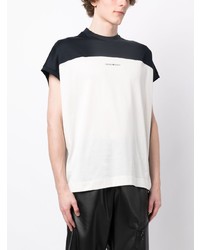 weißes bedrucktes T-Shirt mit einem Rundhalsausschnitt von Emporio Armani