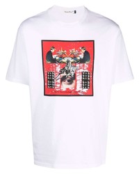 weißes bedrucktes T-Shirt mit einem Rundhalsausschnitt von UNDERCOVE