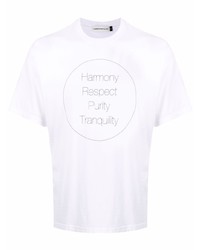 weißes bedrucktes T-Shirt mit einem Rundhalsausschnitt von UNDERCOVE