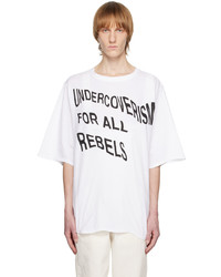 weißes bedrucktes T-Shirt mit einem Rundhalsausschnitt von Undercoverism