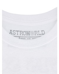 weißes bedrucktes T-Shirt mit einem Rundhalsausschnitt von Travis Scott Astroworld