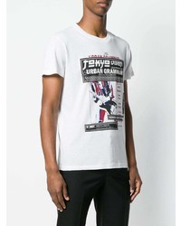 weißes bedrucktes T-Shirt mit einem Rundhalsausschnitt von Valentino