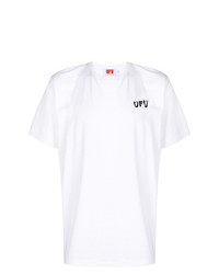 weißes bedrucktes T-Shirt mit einem Rundhalsausschnitt von Used Future