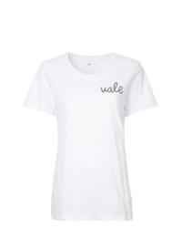 weißes bedrucktes T-Shirt mit einem Rundhalsausschnitt von Vale