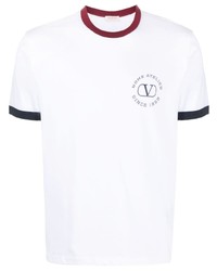 weißes bedrucktes T-Shirt mit einem Rundhalsausschnitt von Valentino Garavani