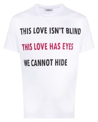 weißes bedrucktes T-Shirt mit einem Rundhalsausschnitt von Valentino