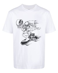 weißes bedrucktes T-Shirt mit einem Rundhalsausschnitt von Vans