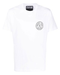 weißes bedrucktes T-Shirt mit einem Rundhalsausschnitt von VERSACE JEANS COUTURE