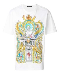 weißes bedrucktes T-Shirt mit einem Rundhalsausschnitt von Versace