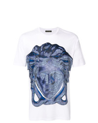 weißes bedrucktes T-Shirt mit einem Rundhalsausschnitt von Versace