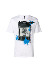 weißes bedrucktes T-Shirt mit einem Rundhalsausschnitt von Versus