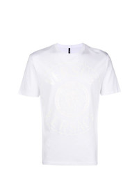 weißes bedrucktes T-Shirt mit einem Rundhalsausschnitt von Versus
