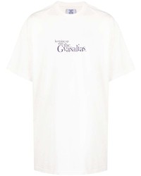 weißes bedrucktes T-Shirt mit einem Rundhalsausschnitt von Vetements