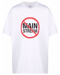 weißes bedrucktes T-Shirt mit einem Rundhalsausschnitt von Vetements