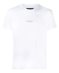 weißes bedrucktes T-Shirt mit einem Rundhalsausschnitt von Viktor & Rolf