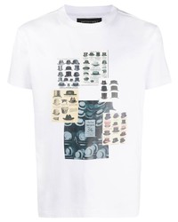 weißes bedrucktes T-Shirt mit einem Rundhalsausschnitt von Viktor & Rolf