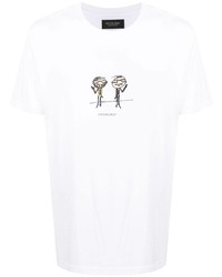 weißes bedrucktes T-Shirt mit einem Rundhalsausschnitt von Viktor & Rolf