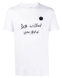weißes bedrucktes T-Shirt mit einem Rundhalsausschnitt von Viktor & Rolf