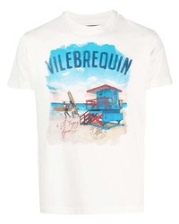 weißes bedrucktes T-Shirt mit einem Rundhalsausschnitt von Vilebrequin