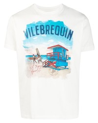 weißes bedrucktes T-Shirt mit einem Rundhalsausschnitt von Vilebrequin