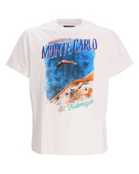 weißes bedrucktes T-Shirt mit einem Rundhalsausschnitt von Vilebrequin