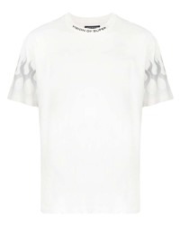 weißes bedrucktes T-Shirt mit einem Rundhalsausschnitt von Vision Of Super