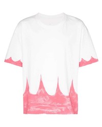 weißes bedrucktes T-Shirt mit einem Rundhalsausschnitt von VISVIM