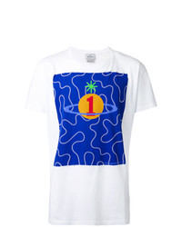 weißes bedrucktes T-Shirt mit einem Rundhalsausschnitt von Vivienne Westwood MAN