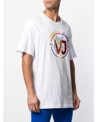 weißes bedrucktes T-Shirt mit einem Rundhalsausschnitt von VERSACE JEANS COUTURE