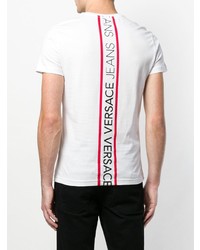 weißes bedrucktes T-Shirt mit einem Rundhalsausschnitt von Versace