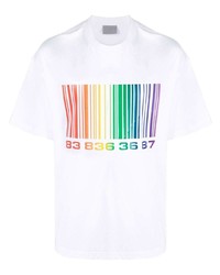 weißes bedrucktes T-Shirt mit einem Rundhalsausschnitt von VTMNTS