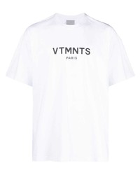 weißes bedrucktes T-Shirt mit einem Rundhalsausschnitt von VTMNTS