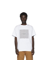 weißes bedrucktes T-Shirt mit einem Rundhalsausschnitt von Vyner Articles