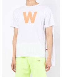 weißes bedrucktes T-Shirt mit einem Rundhalsausschnitt von Walter Van Beirendonck