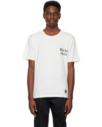 weißes bedrucktes T-Shirt mit einem Rundhalsausschnitt von Wacko Maria