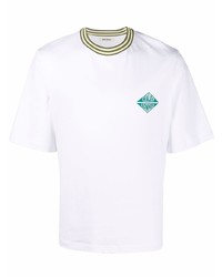 weißes bedrucktes T-Shirt mit einem Rundhalsausschnitt von Wales Bonner