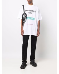 weißes bedrucktes T-Shirt mit einem Rundhalsausschnitt von Vetements