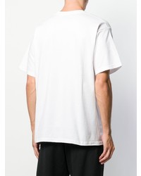 weißes bedrucktes T-Shirt mit einem Rundhalsausschnitt von Pressure
