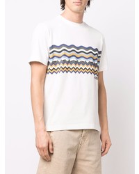 weißes bedrucktes T-Shirt mit einem Rundhalsausschnitt von Missoni