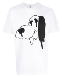 weißes bedrucktes T-Shirt mit einem Rundhalsausschnitt von WESTFALL