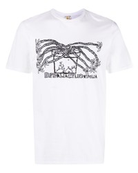 weißes bedrucktes T-Shirt mit einem Rundhalsausschnitt von WESTFALL