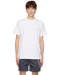weißes bedrucktes T-Shirt mit einem Rundhalsausschnitt von Whim Golf