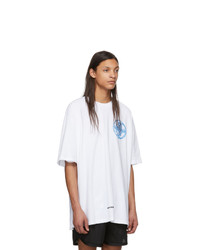 weißes bedrucktes T-Shirt mit einem Rundhalsausschnitt von Off-White