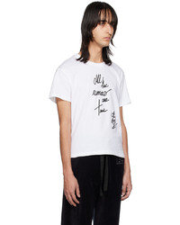 weißes bedrucktes T-Shirt mit einem Rundhalsausschnitt von Ludovic De Saint Sernin