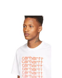 weißes bedrucktes T-Shirt mit einem Rundhalsausschnitt von CARHARTT WORK IN PROGRESS