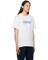 weißes bedrucktes T-Shirt mit einem Rundhalsausschnitt von Noah
