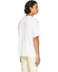 weißes bedrucktes T-Shirt mit einem Rundhalsausschnitt von Seekings